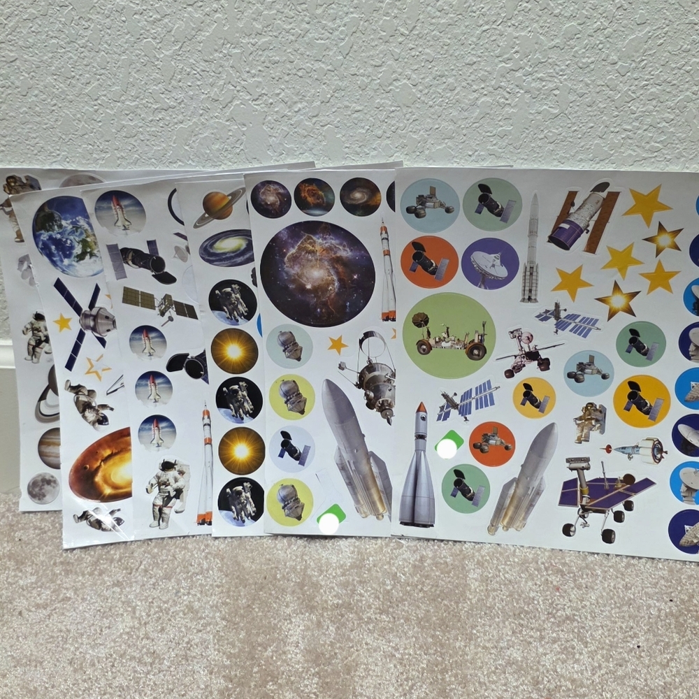 Space Themed Sticker Sheets Set